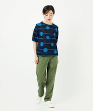 PHFHB07290 GEORGES RECH(小さいサイズ)(メゾン ドゥ サンク) ペーパーヤーンドット5分袖ニット アイボリー