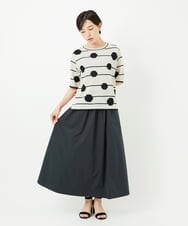 PHFHB07290 GEORGES RECH(小さいサイズ)(メゾン ドゥ サンク) ペーパーヤーンドット5分袖ニット アイボリー