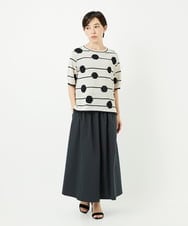 PHFHB07290 GEORGES RECH(小さいサイズ)(メゾン ドゥ サンク) ペーパーヤーンドット5分袖ニット アイボリー