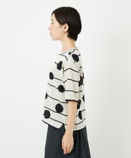 PHFHB07290 GEORGES RECH(小さいサイズ)(メゾン ドゥ サンク) ペーパーヤーンドット5分袖ニット アイボリー