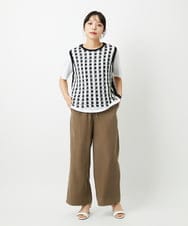 PHFHE65230 GEORGES RECH(小さいサイズ)(メゾン ドゥ サンク)  [2点セット]レイヤードチェックニットベスト ホワイト