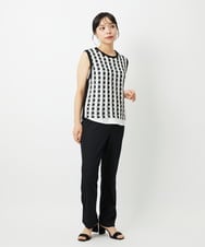 PHFHE65230 GEORGES RECH(小さいサイズ)(メゾン ドゥ サンク)  [2点セット]レイヤードチェックニットベスト ホワイト