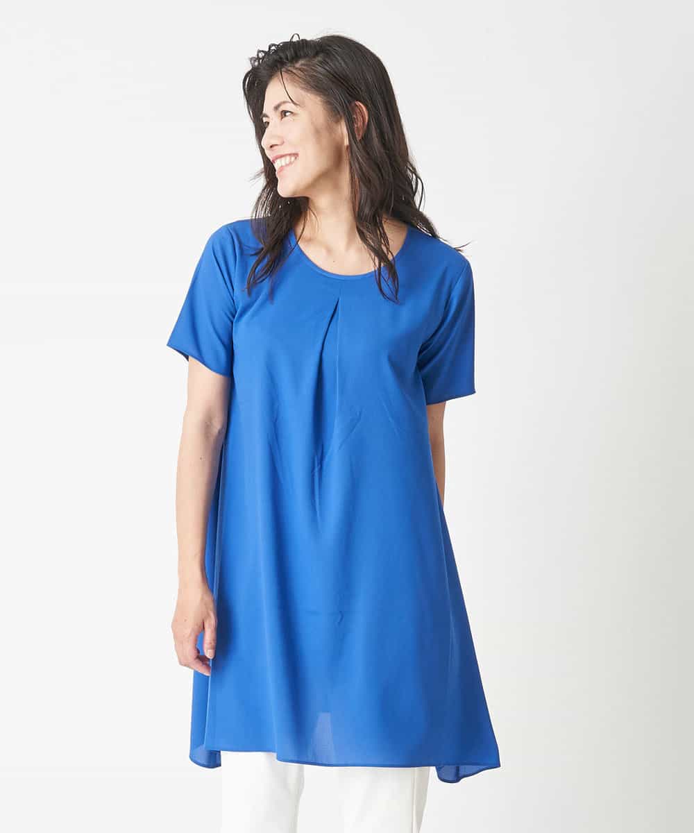 PHFHN38260 GEORGES RECH(小さいサイズ)(メゾン ドゥ サンク) 【ツインセット】ボレロ×チュニックブラウス グリーン×ライトグレー