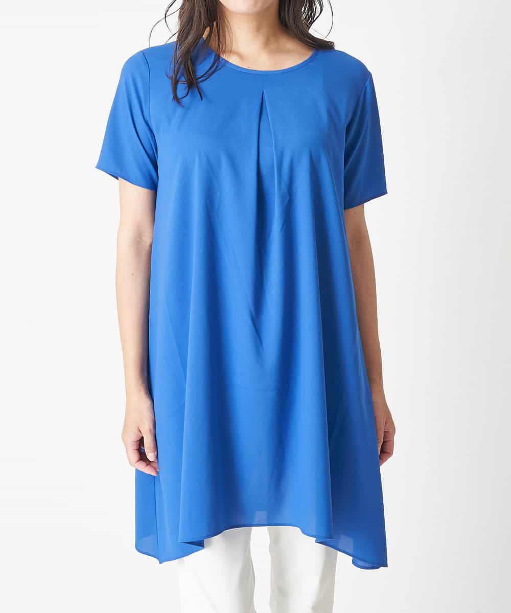PHFHN38260 GEORGES RECH(小さいサイズ)(メゾン ドゥ サンク) 【ツインセット】ボレロ×チュニックブラウス グリーン×ライトグレー