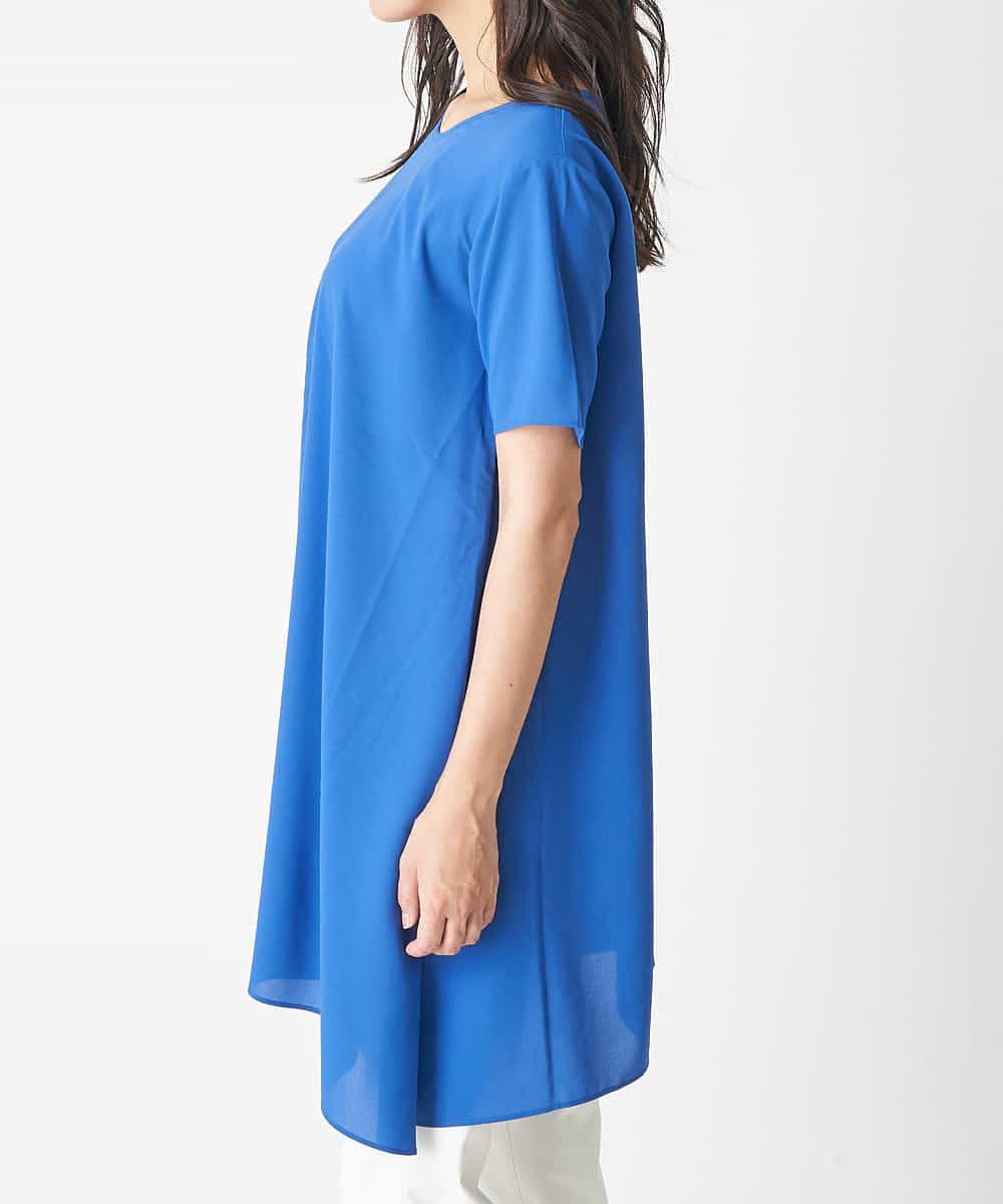 PHFHN38260 GEORGES RECH(小さいサイズ)(メゾン ドゥ サンク) 【ツインセット】ボレロ×チュニックブラウス グリーン×ライトグレー