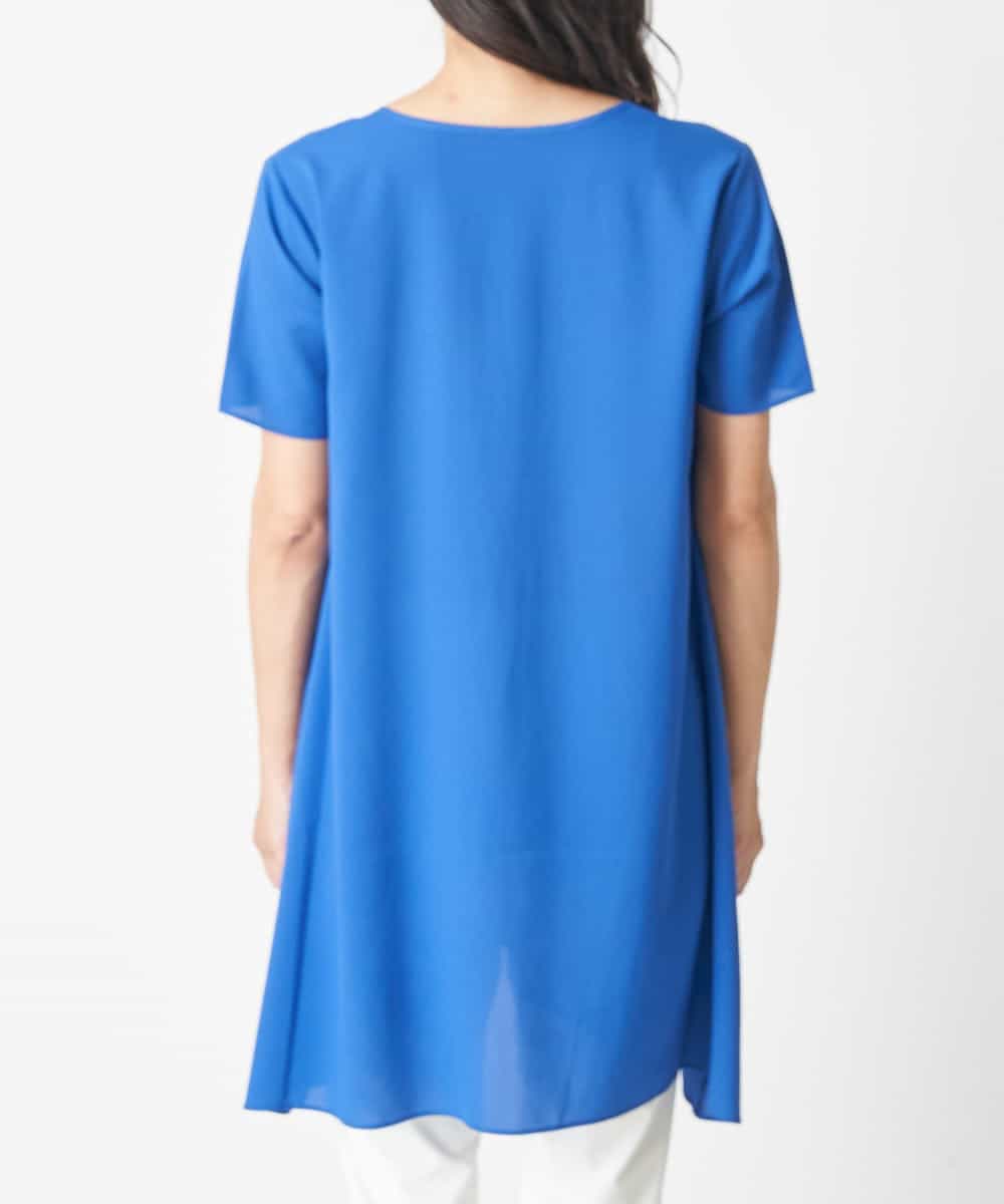 PHFHN38260 GEORGES RECH(小さいサイズ)(メゾン ドゥ サンク) 【ツインセット】ボレロ×チュニックブラウス グリーン×ライトグレー