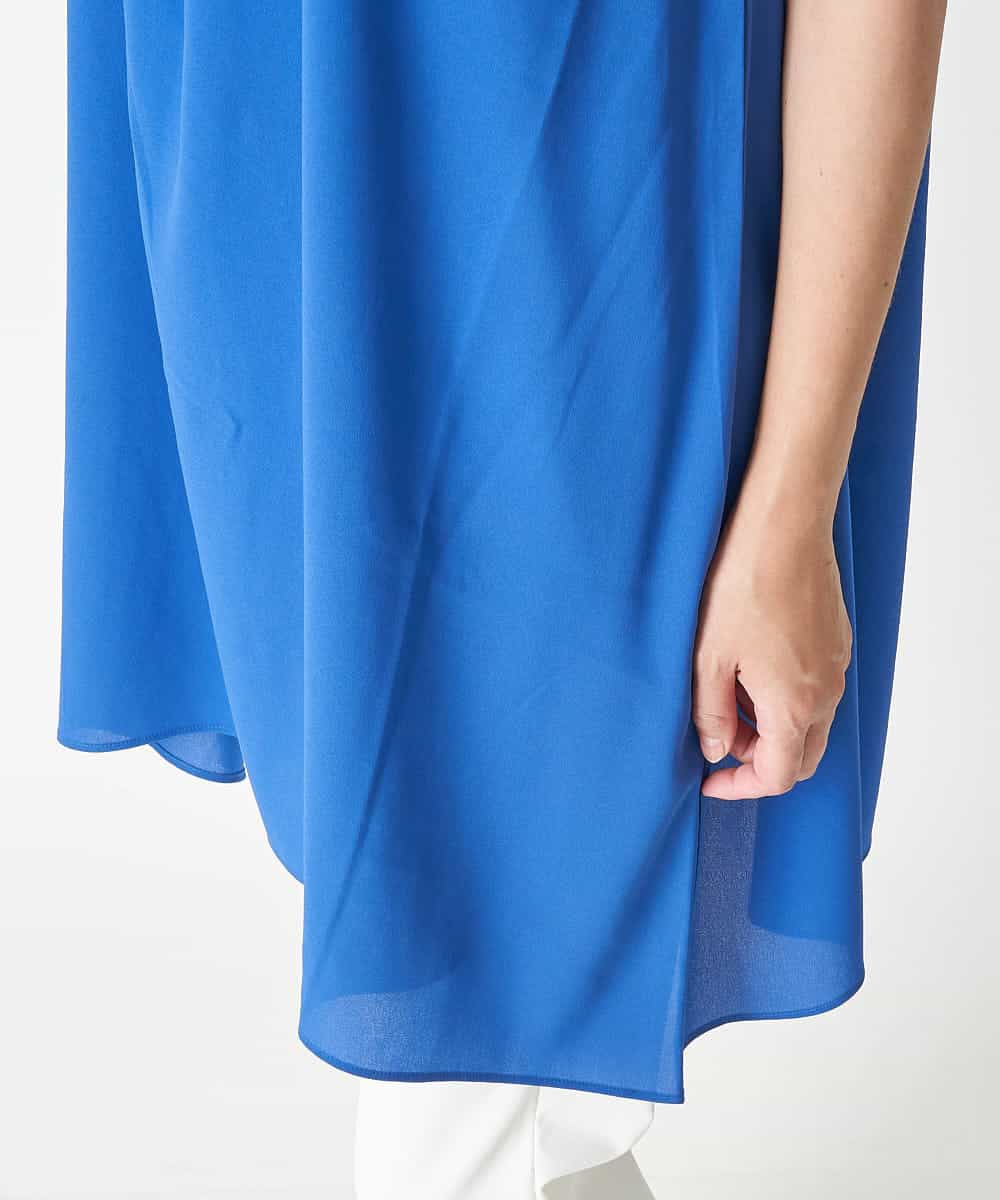 PHFHN38260 GEORGES RECH(小さいサイズ)(メゾン ドゥ サンク) 【ツインセット】ボレロ×チュニックブラウス グリーン×ライトグレー