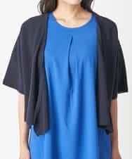 PHFHN38260 GEORGES RECH(小さいサイズ)(メゾン ドゥ サンク) 【ツインセット】ボレロ×チュニックブラウス グリーン×ライトグレー