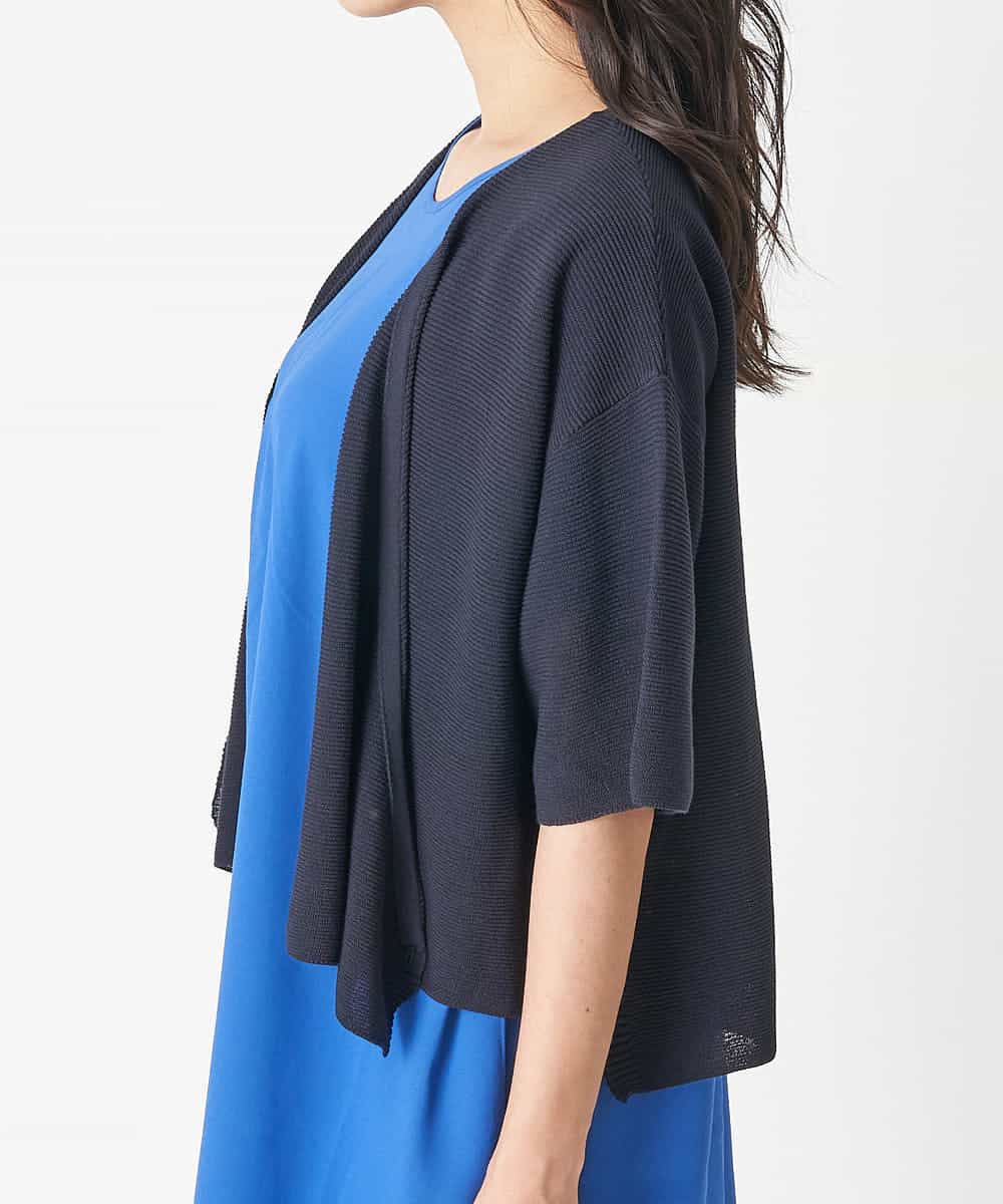 PHFHN38260 GEORGES RECH(小さいサイズ)(メゾン ドゥ サンク) 【ツインセット】ボレロ×チュニックブラウス グリーン×ライトグレー