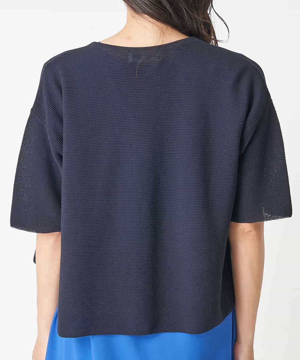PHFHN38260 GEORGES RECH(小さいサイズ)(メゾン ドゥ サンク) 【ツインセット】ボレロ×チュニックブラウス グリーン×ライトグレー