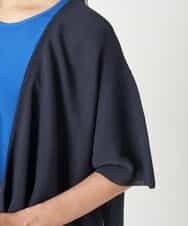 PHFHN38260 GEORGES RECH(小さいサイズ)(メゾン ドゥ サンク) 【ツインセット】ボレロ×チュニックブラウス グリーン×ライトグレー