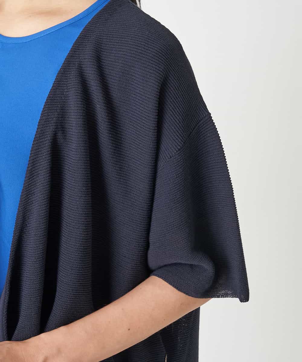 PHFHN38260 GEORGES RECH(小さいサイズ)(メゾン ドゥ サンク) 【ツインセット】ボレロ×チュニックブラウス グリーン×ライトグレー