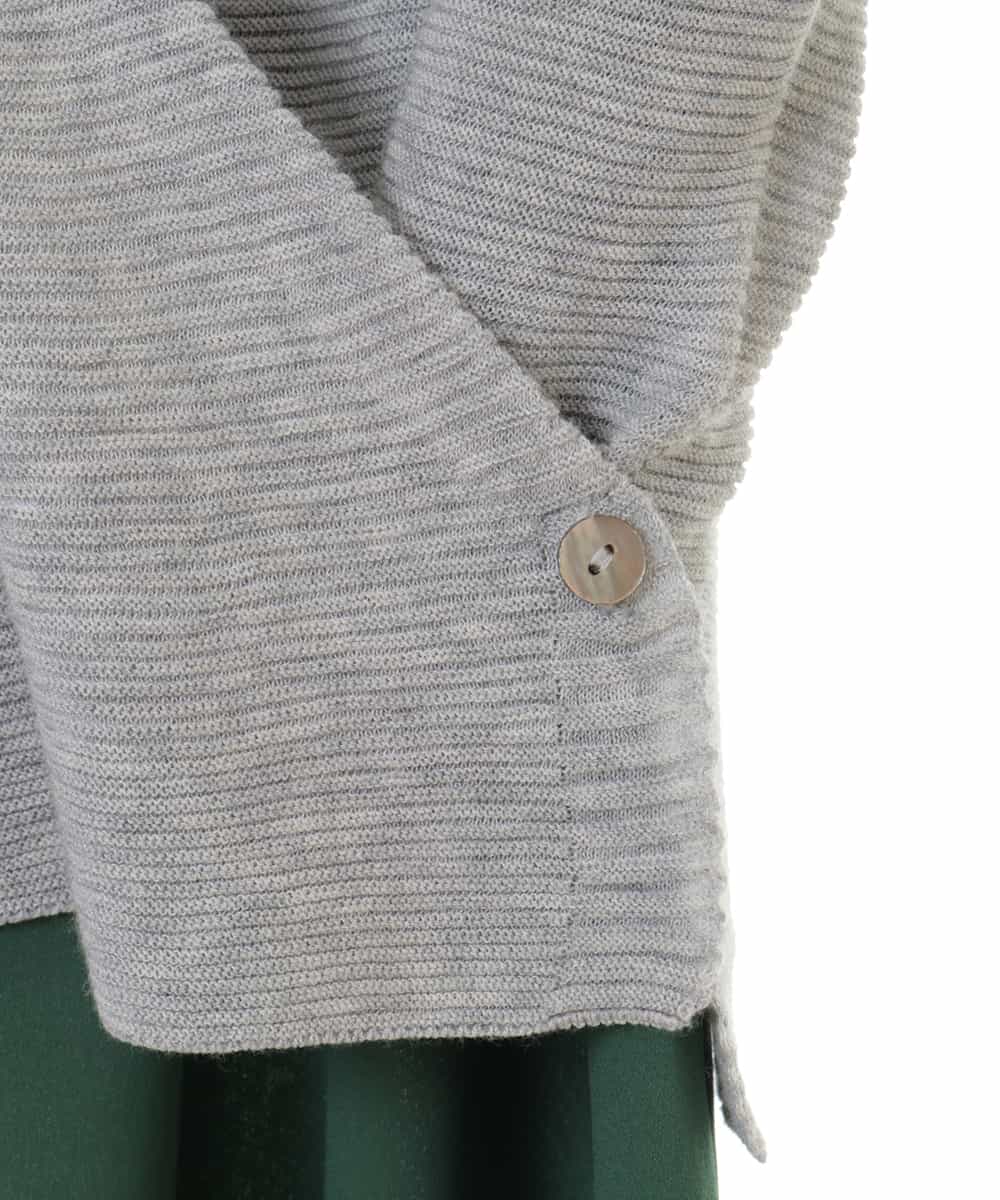 PHFHN38260 GEORGES RECH(小さいサイズ)(メゾン ドゥ サンク) 【ツインセット】ボレロ×チュニックブラウス グリーン×ライトグレー