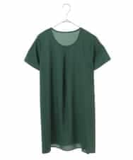 PHFHN38260 GEORGES RECH(小さいサイズ)(メゾン ドゥ サンク) 【ツインセット】ボレロ×チュニックブラウス グリーン×ライトグレー