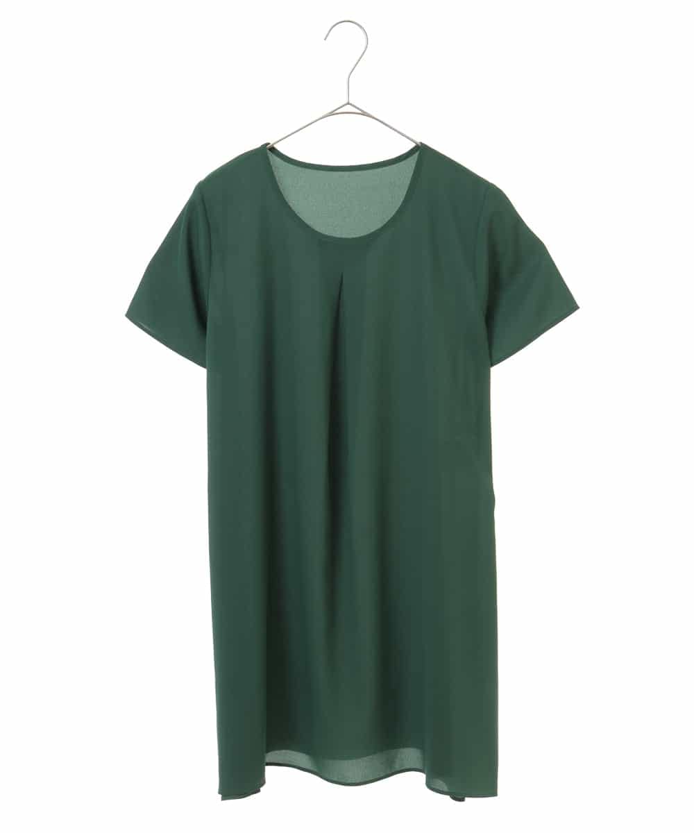 PHFHN38260 GEORGES RECH(小さいサイズ)(メゾン ドゥ サンク) 【ツインセット】ボレロ×チュニックブラウス グリーン×ライトグレー