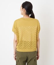 PHFHT15190 GEORGES RECH(小さいサイズ)(メゾン ドゥ サンク) アイレットシアーフレンチスリーブニット マスタードイエロー