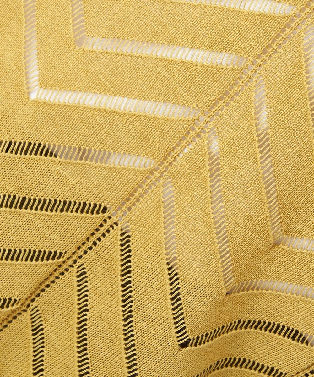 PHFHT15190 GEORGES RECH(小さいサイズ)(メゾン ドゥ サンク) アイレットシアーフレンチスリーブニット マスタードイエロー