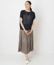 PHFHT15190 GEORGES RECH(小さいサイズ)(メゾン ドゥ サンク) アイレットシアーフレンチスリーブニット マスタードイエロー
