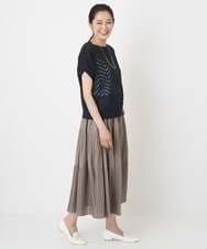 PHFHT15190 GEORGES RECH(小さいサイズ)(メゾン ドゥ サンク) アイレットシアーフレンチスリーブニット マスタードイエロー