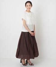 PHFHT15190 GEORGES RECH(小さいサイズ)(メゾン ドゥ サンク) アイレットシアーフレンチスリーブニット マスタードイエロー