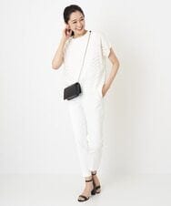 PHFHT15190 GEORGES RECH(小さいサイズ)(メゾン ドゥ サンク) アイレットシアーフレンチスリーブニット マスタードイエロー