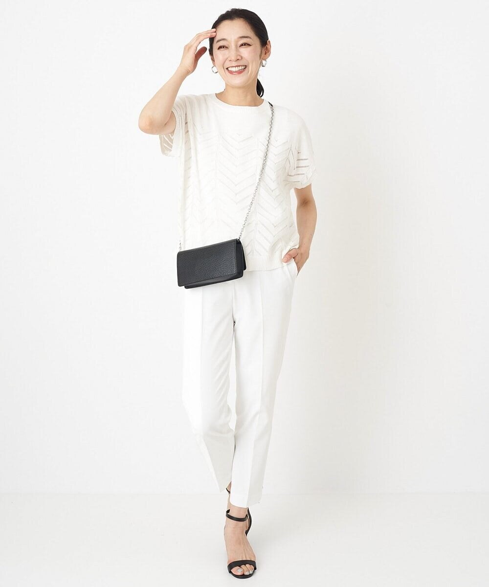 PHFHT15190 GEORGES RECH(小さいサイズ)(メゾン ドゥ サンク) アイレットシアーフレンチスリーブニット マスタードイエロー