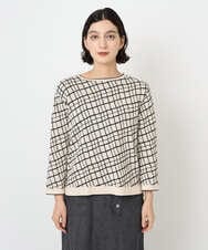 PHFJB42270 GEORGES RECH(小さいサイズ)(メゾン ドゥ サンク)  [日本製]配色デザインジャージーニット アイボリー
