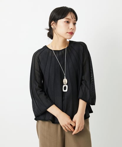 PHFJE01260 GEORGES RECH(小さいサイズ) シアーストライプニットプルオーバー