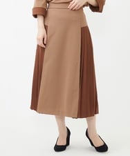PHHAA41360 GEORGES RECH(小さいサイズ)(メゾン ドゥ サンク)  [セットアップ対応]チェックジャガードサイドプリーツスカート オレンジ系