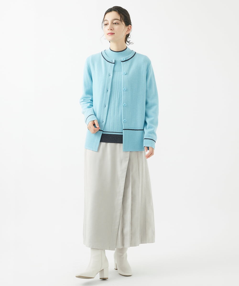 PHHAB58360 GEORGES RECH(小さいサイズ)(メゾン ドゥ サンク) フェイクスエードラッププリーツスカート アイボリー