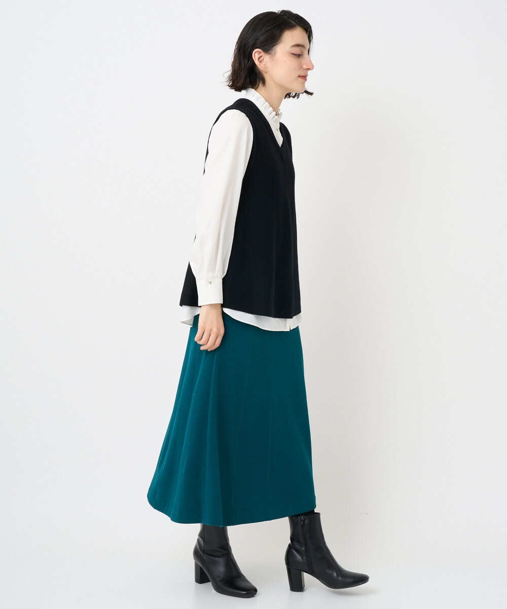 PHHAD30330 GEORGES RECH(小さいサイズ)(メゾン ドゥ サンク)  [セットアップ対応]ジャージーセミフレアスカート ダークグレー