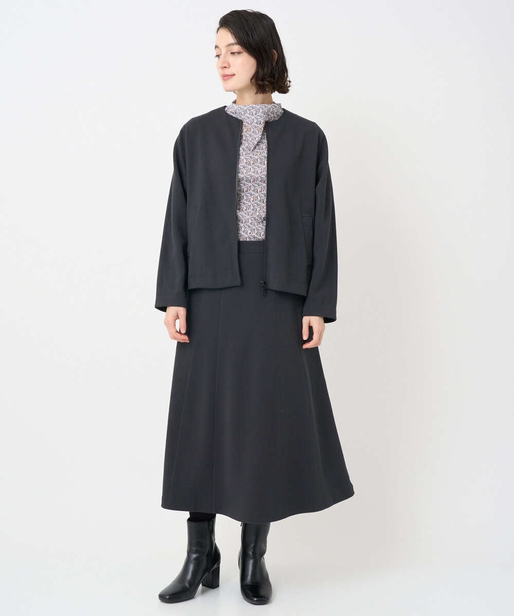 PHHAD30330 GEORGES RECH(小さいサイズ)(メゾン ドゥ サンク)  [セットアップ対応]ジャージーセミフレアスカート ダークグレー