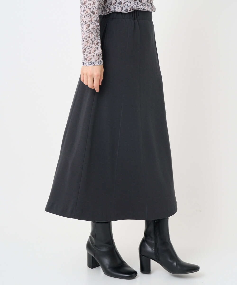 PHHAD30330 GEORGES RECH(小さいサイズ)(メゾン ドゥ サンク)  [セットアップ対応]ジャージーセミフレアスカート ダークグレー