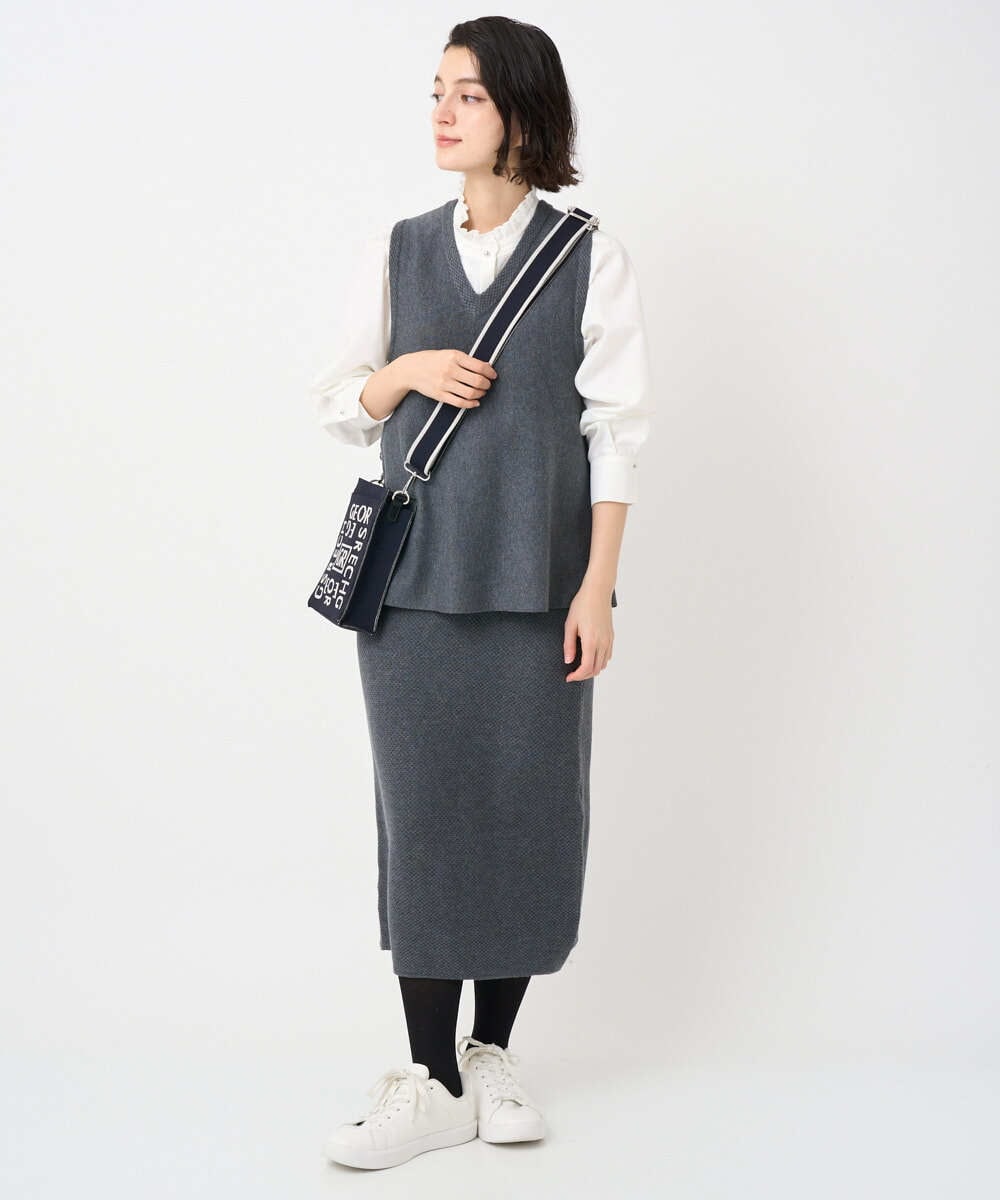 PHHAD33230 GEORGES RECH(小さいサイズ)(メゾン ドゥ サンク)  [セットアップ対応]ニットタイトスカート ライトグレー