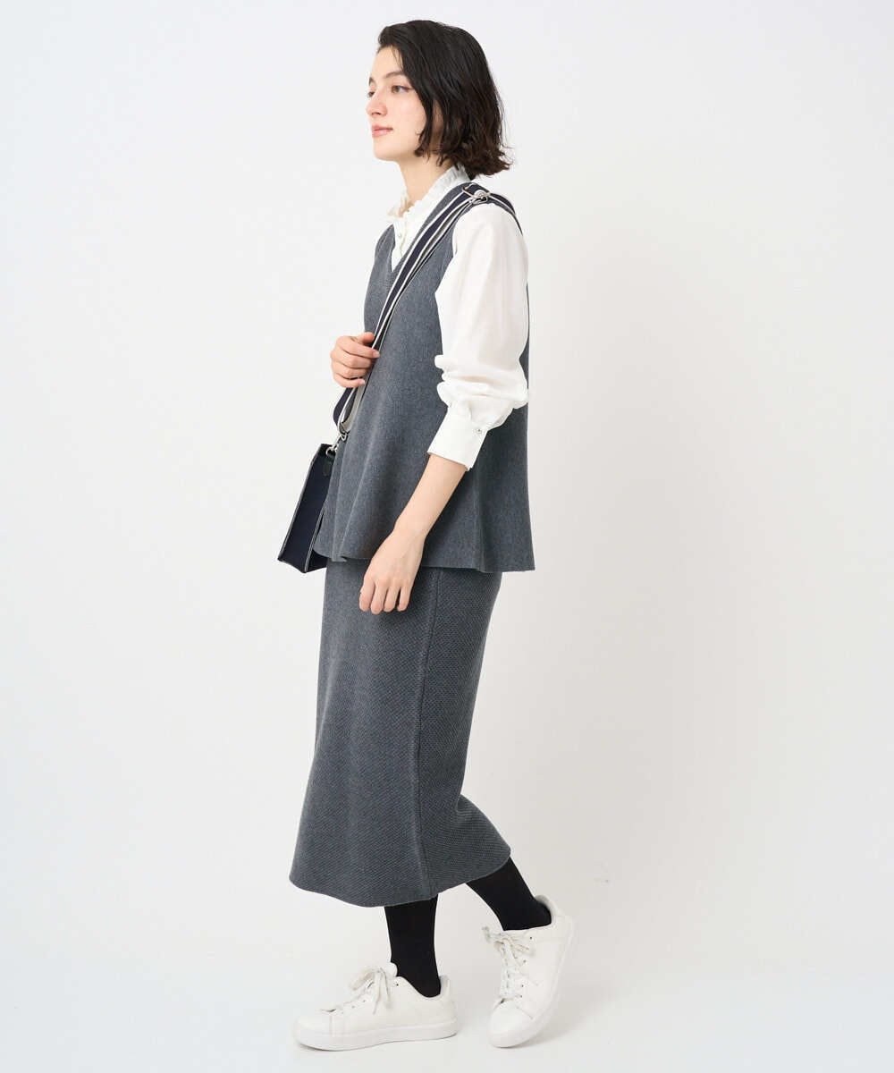 PHHAD33230 GEORGES RECH(小さいサイズ)(メゾン ドゥ サンク)  [セットアップ対応]ニットタイトスカート ライトグレー