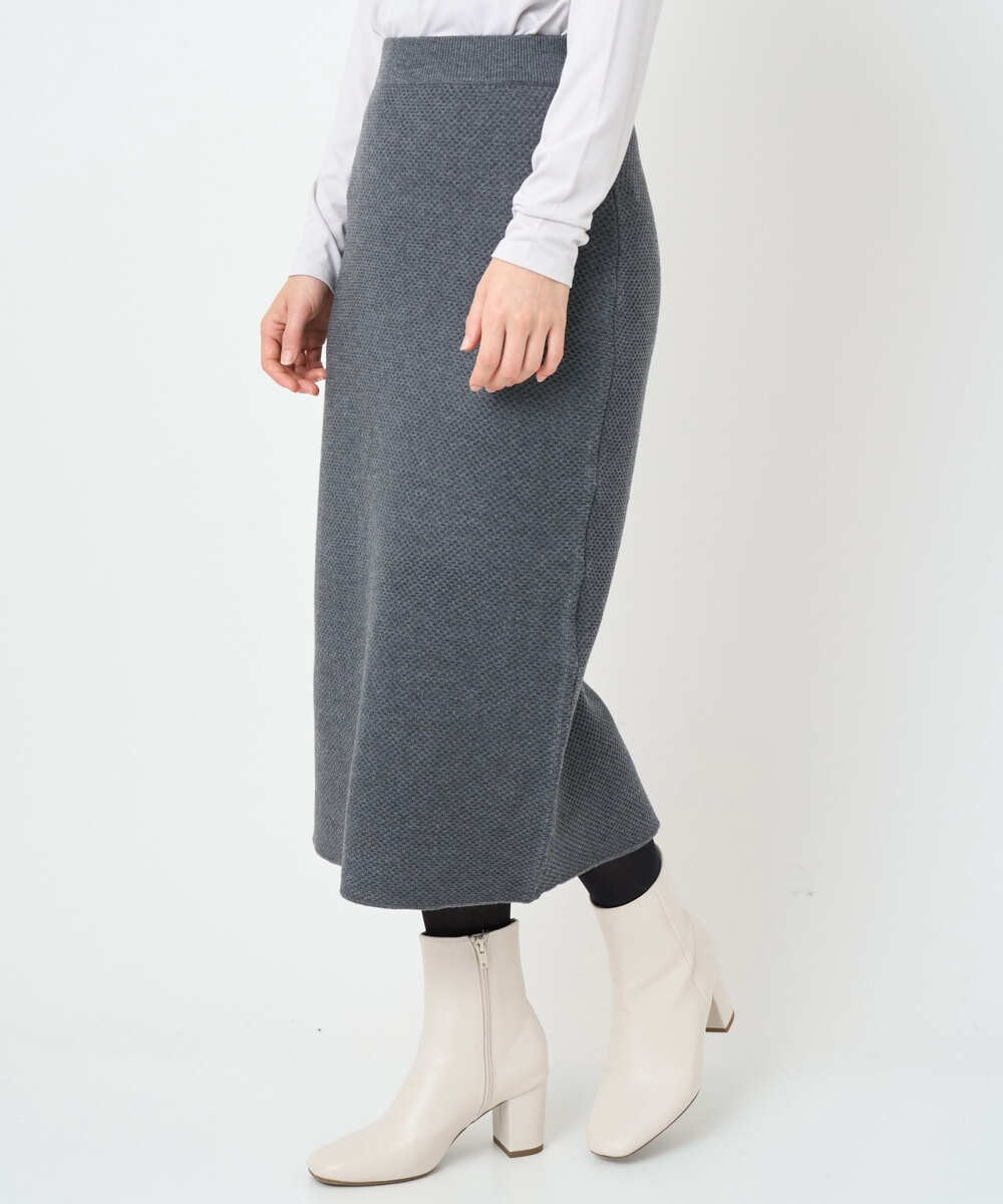 PHHAD33230 GEORGES RECH(小さいサイズ)(メゾン ドゥ サンク)  [セットアップ対応]ニットタイトスカート ライトグレー