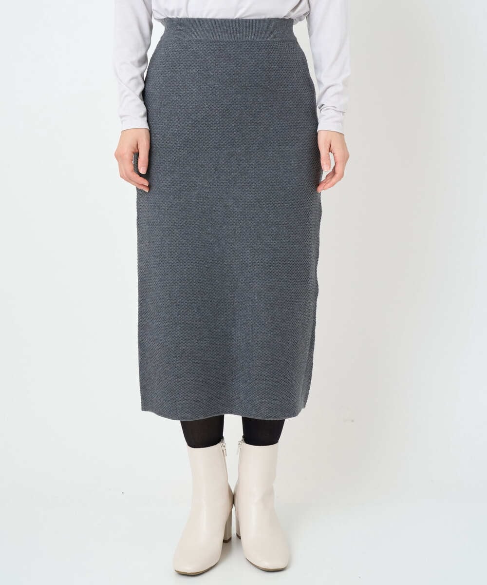 PHHAD33230 GEORGES RECH(小さいサイズ)(メゾン ドゥ サンク)  [セットアップ対応]ニットタイトスカート ライトグレー