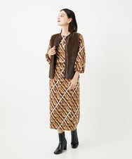 PHHAE56330 GEORGES RECH(小さいサイズ)(メゾン ドゥ サンク)  [日本製]フェザーナロータイトチェックスカート オレンジ
