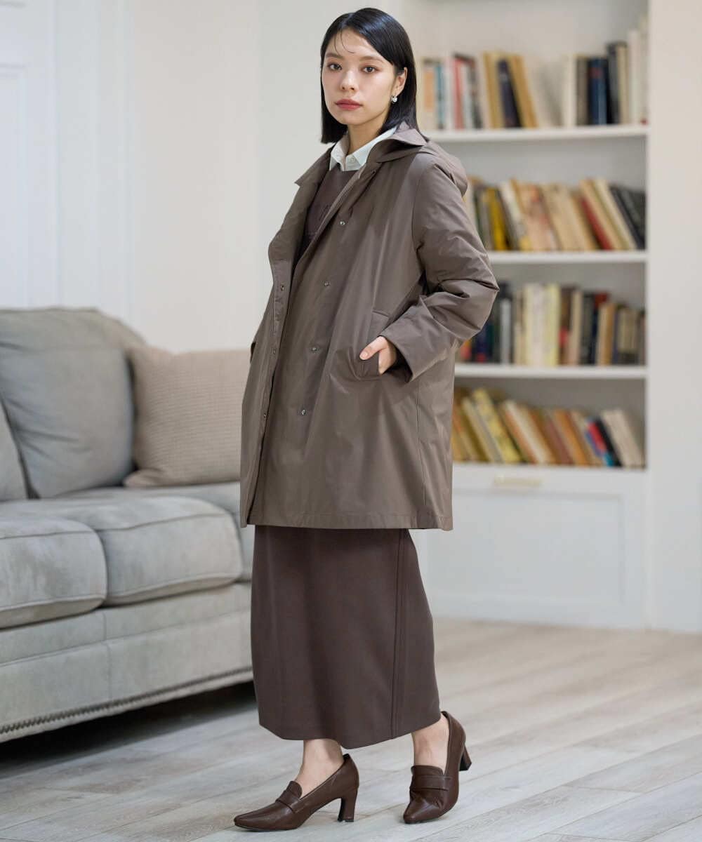 PHHAG11240 GEORGES RECH(小さいサイズ)(メゾン ドゥ サンク)  [セットアップ対応]ストレッチダンボールナロースカート ブラウン