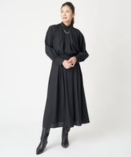 PHHAX37270 GEORGES RECH(小さいサイズ)(メゾン ドゥ サンク)  [日本製/セットアップ対応]ジョーゼットタックフレアスカート ライトグレー