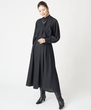 PHHAX37270 GEORGES RECH(小さいサイズ)(メゾン ドゥ サンク)  [日本製/セットアップ対応]ジョーゼットタックフレアスカート ライトグレー