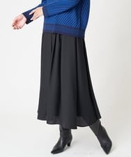 PHHAX37270 GEORGES RECH(小さいサイズ)(メゾン ドゥ サンク)  [日本製/セットアップ対応]ジョーゼットタックフレアスカート ライトグレー
