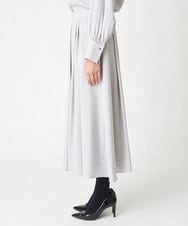 PHHAX37270 GEORGES RECH(小さいサイズ)(メゾン ドゥ サンク)  [日本製/セットアップ対応]ジョーゼットタックフレアスカート ライトグレー