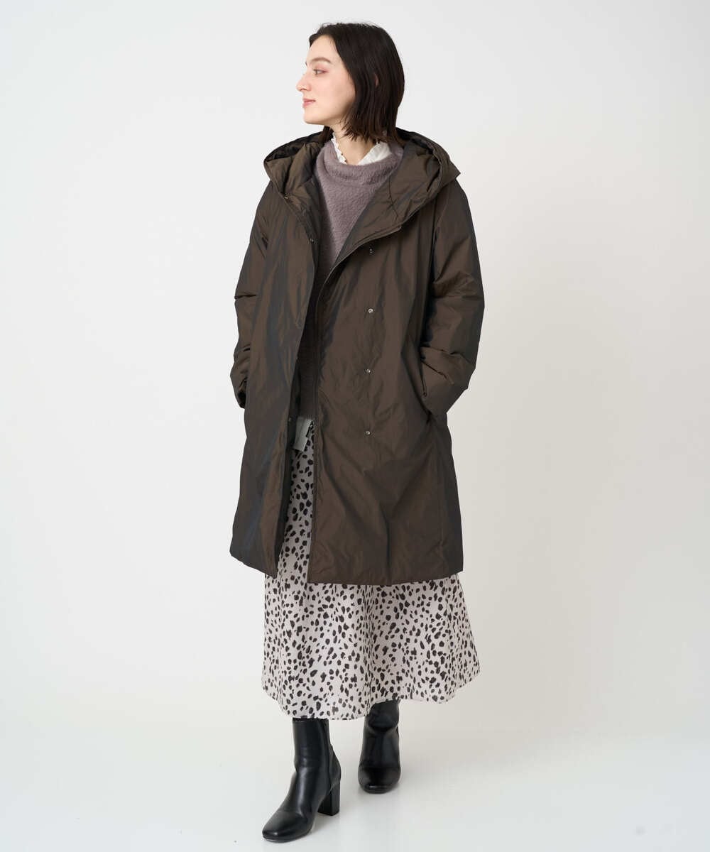 PHHCD49330 GEORGES RECH(小さいサイズ)(メゾン ドゥ サンク)  [日本製/セットアップ対応]レオパードギャザーフレアスカート ライトグレー