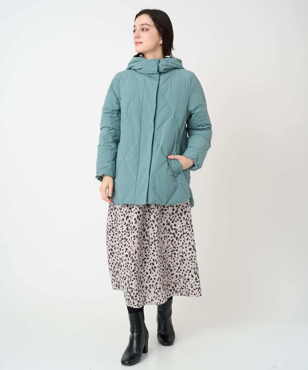 PHHCD49330 GEORGES RECH(小さいサイズ)(メゾン ドゥ サンク)  [日本製/セットアップ対応]レオパードギャザーフレアスカート ライトグレー