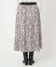 PHHCD49330 GEORGES RECH(小さいサイズ)(メゾン ドゥ サンク)  [日本製/セットアップ対応]レオパードギャザーフレアスカート ライトグレー