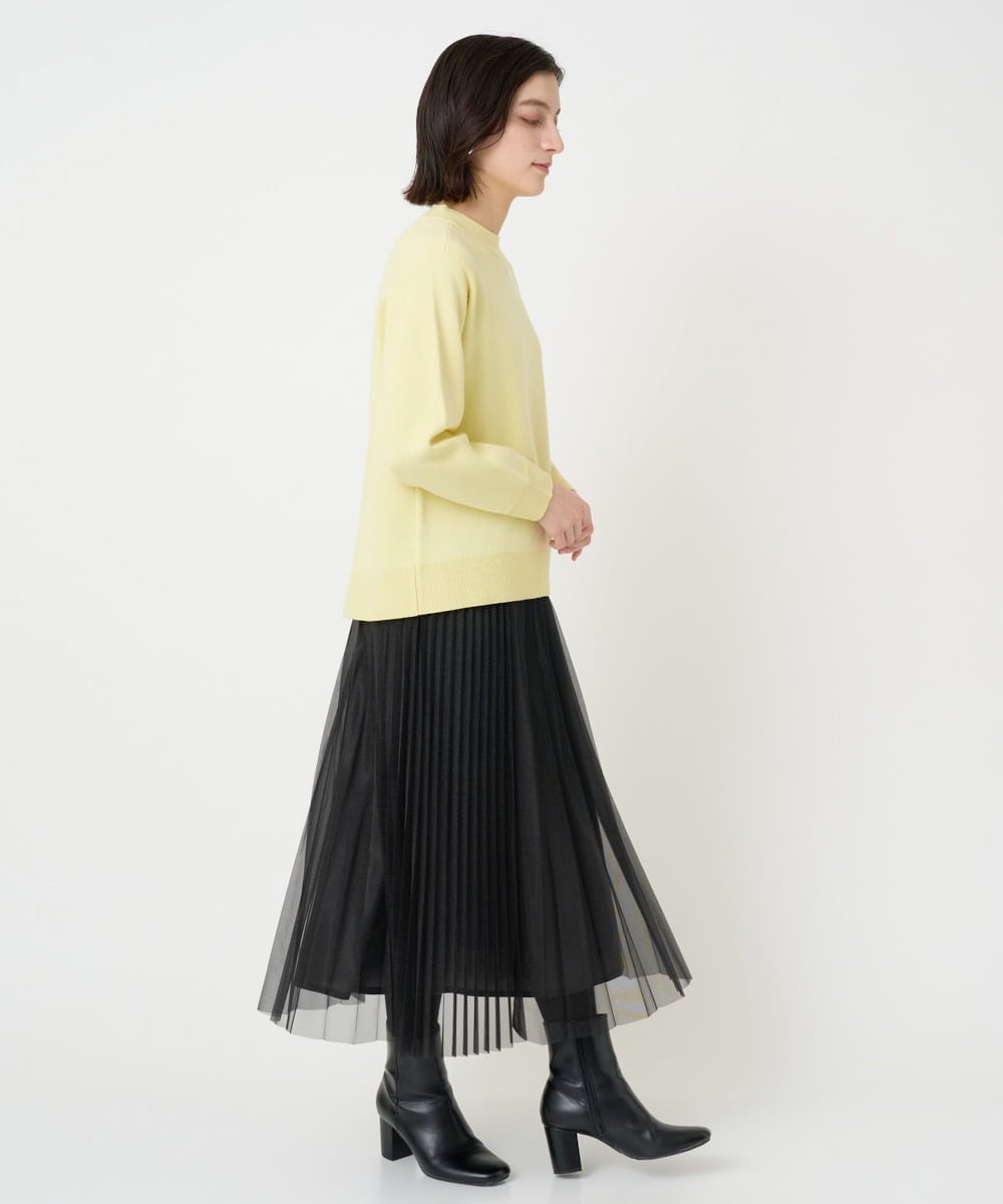 PHHCD65360 GEORGES RECH(小さいサイズ)(メゾン ドゥ サンク)  [日本製]アコーディオンシアープリーツスカート ライトグレー