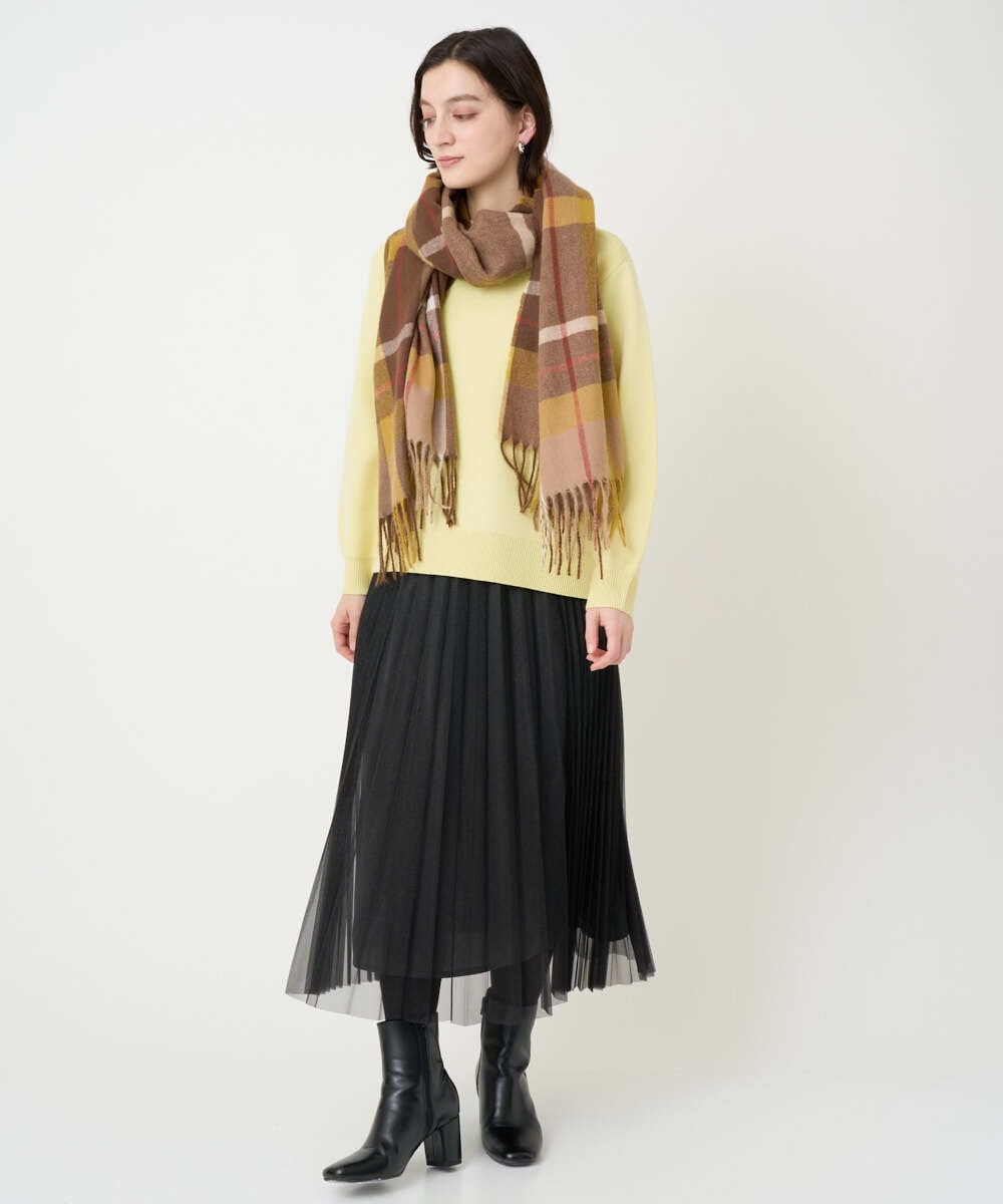 PHHCD65360 GEORGES RECH(小さいサイズ)(メゾン ドゥ サンク)  [日本製]アコーディオンシアープリーツスカート ライトグレー