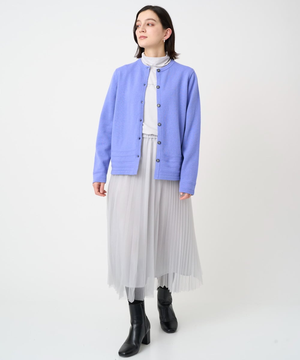 PHHCD65360 GEORGES RECH(小さいサイズ)(メゾン ドゥ サンク)  [日本製]アコーディオンシアープリーツスカート ライトグレー