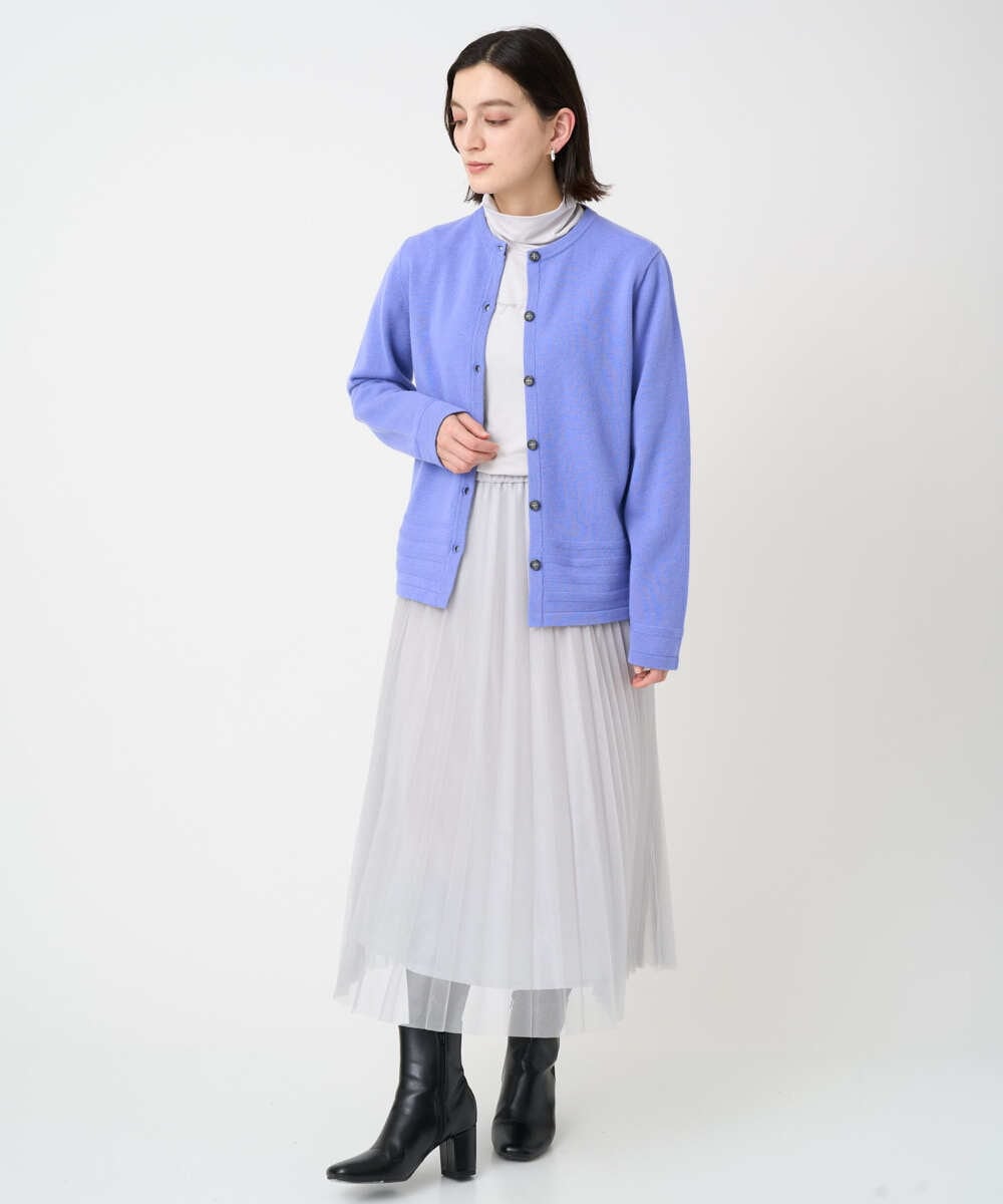 PHHCD65360 GEORGES RECH(小さいサイズ)(メゾン ドゥ サンク)  [日本製]アコーディオンシアープリーツスカート ライトグレー